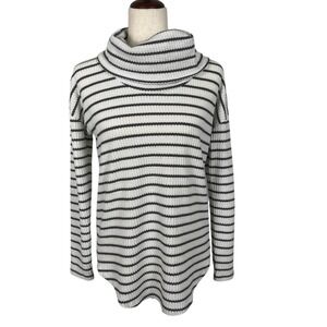 LOFT STRIPED MOCK NECK WAFFLE KNIT‎ PULLOVER SWEATER PRE-OWNED SIZE XS